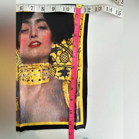 Klimt Judith Elegant Gold and Black Art Silk Scarf - Picture 4 of 4